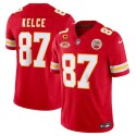 Kansas City Chiefs #87 Travis Kelce Red 2024 F.U.S.E. With "NKH" Patch And 4-Star C Patch Vapor Untouchable Limited Stitched Jersey
