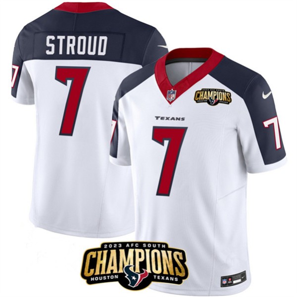Houston Texans #7 C.J. Stroud White Navy 2023 F.U.S.E. Vapor Untouchable Limited Stitched Jersey Houston Texans #7 C.J. Stroud White Navy 2023 F.U.S.E. Vapor Untouchable Limited Stitched Jersey