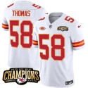Kansas City Chiefs #58 Derrick Thomas White 2023 F.U.S.E. AFC West Champions With "NKH" Patch Vapor Untouchable Limited Stitched Jersey