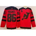 New Jersey Devils #86 Jack Hughes Red Stadium Series Stitched Jersey