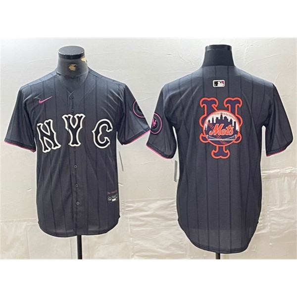 New York Mets Team Big Logo Graphite 2024 City Connect Limited Stitched Jersey