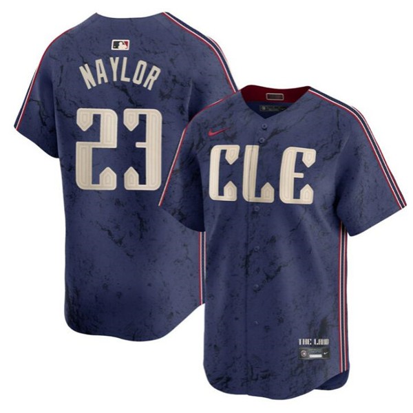 Cleveland Guardians #23 Bo Naylor Navy 2024 City Connect Limited Stitched Jersey
