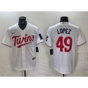 Minnesota Twins #49 Pablo López White Cool Base Stitched Jersey