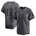 New York Mets #12 Francisco Lindor Graphite 2024 City Connect Limited Stitched Jersey