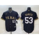 Texas Rangers #53 Adolis García Black Gold With Patch Cool Base Stitched Jersey