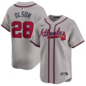 Atlanta Braves #28 Matt Olson Gray 2024 Away Limited Stitched Jersey