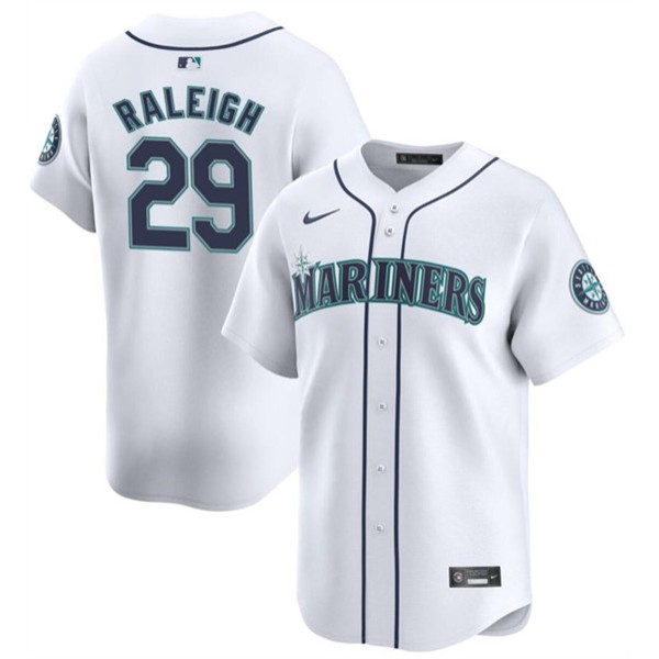 Seattle Mariners #29 Cal Raleig White 2024 Home Limited Stitched Jersey