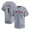 New York Mets #1 Jeff McNeil 2024 Gray Away Limited Stitched Jersey