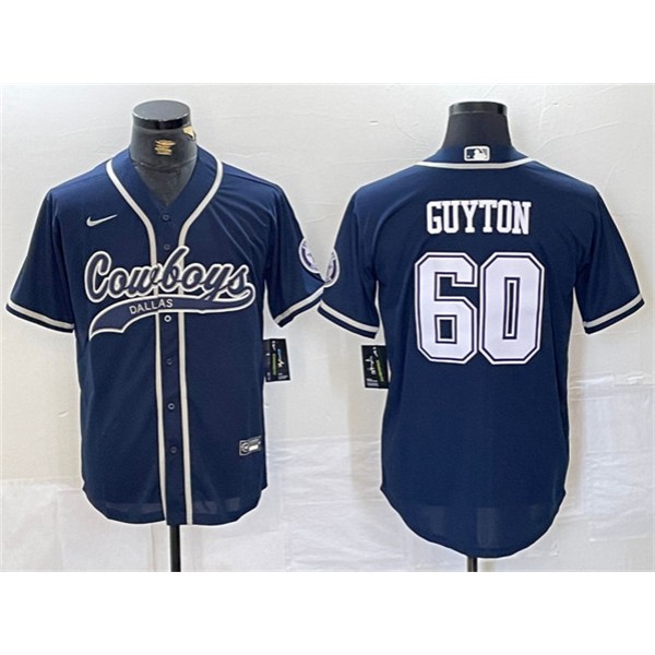 Dallas Cowboys #60 Tyler Guyton Navy Cool Base Stitched Jersey