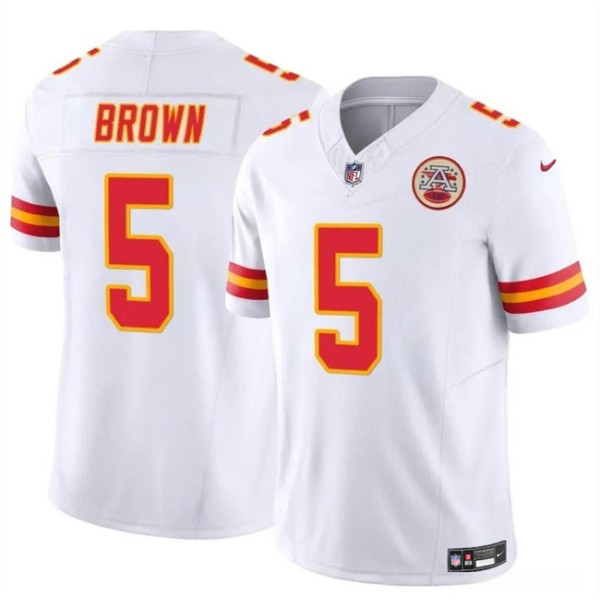Kansas City Chiefs #5 Hollywood Brown White 2023 F.U.S.E Vapor Untouchable Limited Stitched Jersey