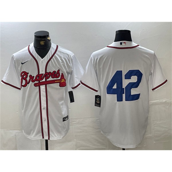 Atlanta Braves #42 Jackie Robinson White Cool Base Stitched Jersey