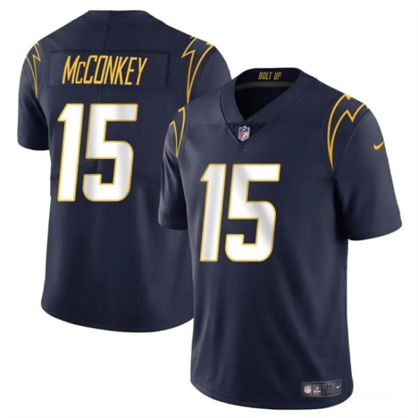 Los Angeles Chargers #15 Ladd McConkey Navy 2024 Draft Vapor Limited Stitched Jersey