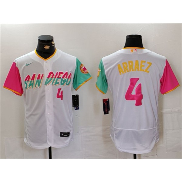 San Diego Padres #4 Luis Arraez White City Connect Flex Base Stitched Jersey