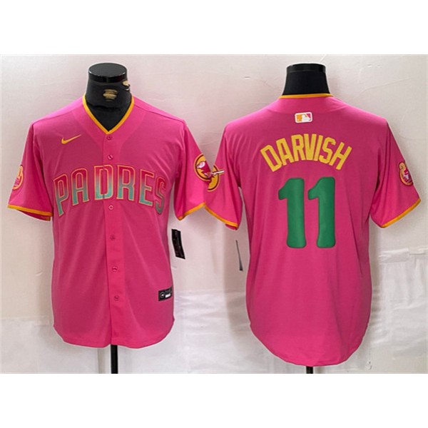 San Diego Padres #11 Yu Darvish Pink Cool Base Stitched Jersey