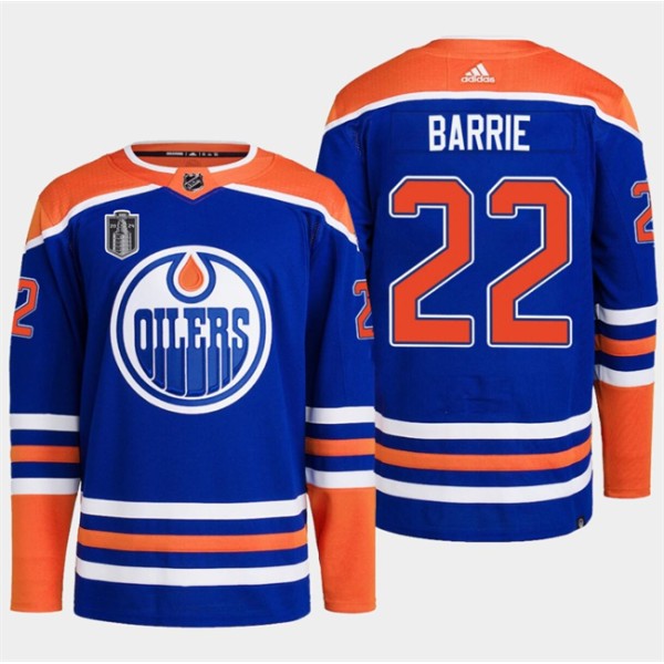 Edmonton Oilers #22 Tyson Barrie Royal 2024 Stanley Cup Final Patch Stitched Jersey