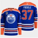 Edmonton Oilers #37 Warren Foegele Royal 2024 Stanley Cup Final Patch Stitched Jersey