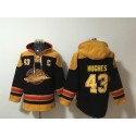 Vancouver Canucks #43 Quinn Hughes Green Ageless Must-Have Lace-Up Pullover Hoodie