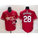 St. Louis Cardinals #28 Nolan Arenado Red 2024 City Connect Stitched Jersey