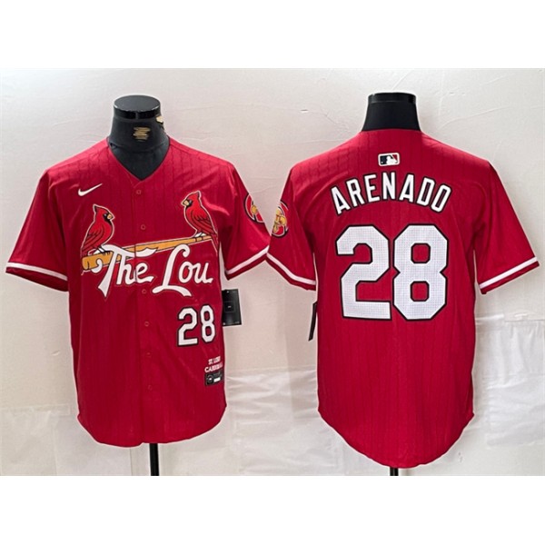 St. Louis Cardinals #28 Nolan Arenado Red 2024 City Connect Stitched Jersey