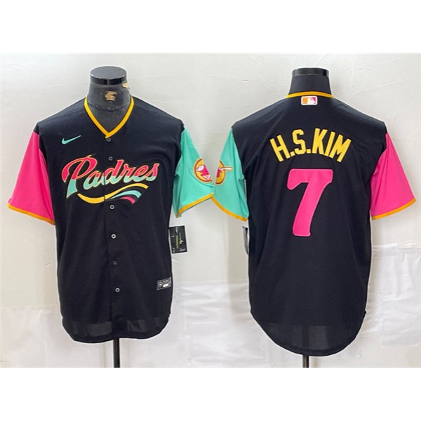 San Diego Padres #7 Ha-Seong Kim Black City Connect Cool Base Stitched Jersey