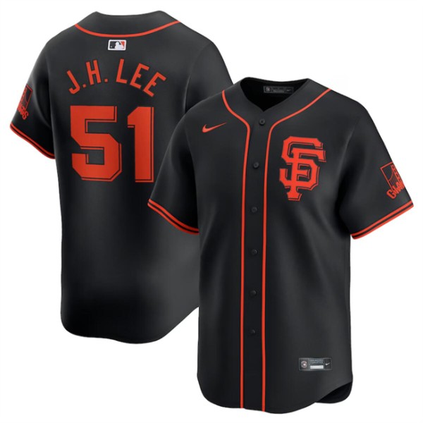 San Francisco Giants #51 Jung Hoo Lee Black 2024 Black AlternateLimited Stitched Jersey San Francisco Giants #51 Jung Hoo Lee Black 2024 Black AlternateLimited Stitched Jersey