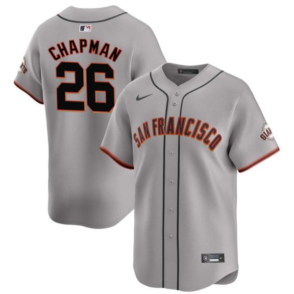 San Francisco Giants #26 Matt Chapman Gray 2024 Away Limited Stitched Jersey San Francisco Giants #26 Matt Chapman Gray 2024 Away Limited Stitched Jersey