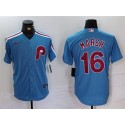 Philadelphia Phillies #16 Brandon Marsh Blue Cool Base Stitched Jersey