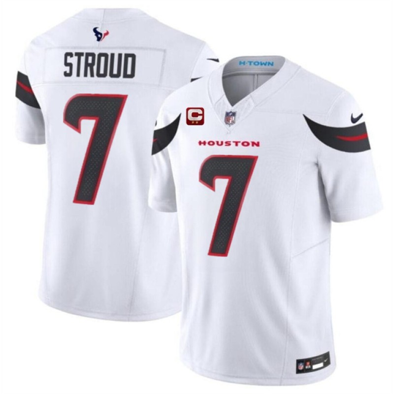 Houston Texans #7 C.J. Stroud White 2024 Draft Vapor F.U.S.E. With 2-Star C Patch Limited Stitched Jersey Houston Texans #7 C.J. Stroud White 2024 Draft Vapor F.U.S.E. With 2-Star C Patch Limited Stitched Jersey