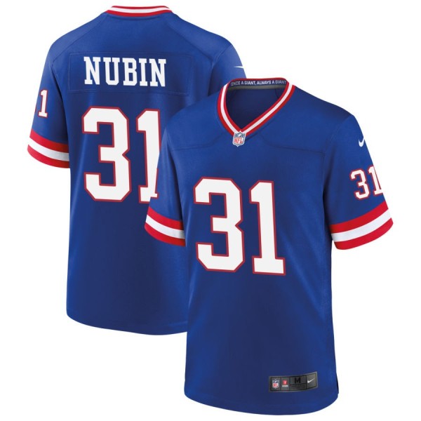 New York Giants #31 Tyler Nubin Royal Classic Stitched Game Jersey