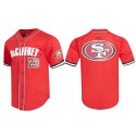 San Francisco 49ers #23 Christian McCaffrey Mesh Button-Up Stitched Jersey