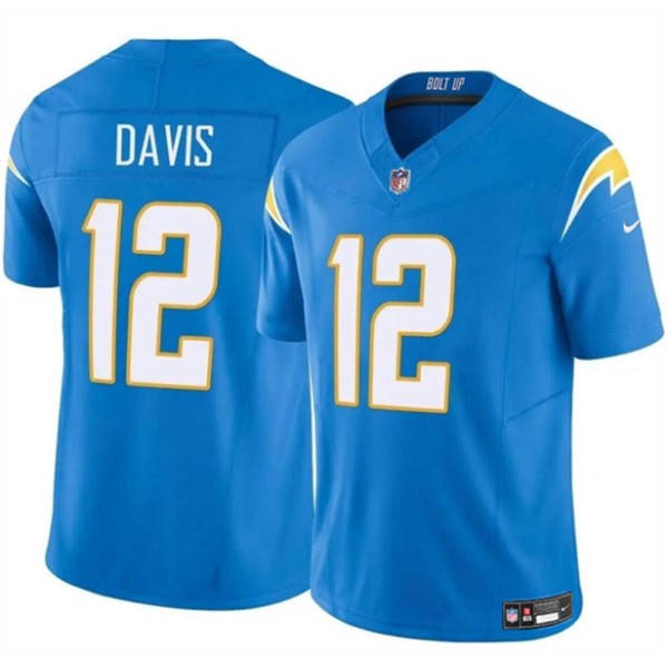 Los Angeles Chargers #12 Derius Davis Blue 2024 F.U.S.E. Vapor Limited Stitched Jersey