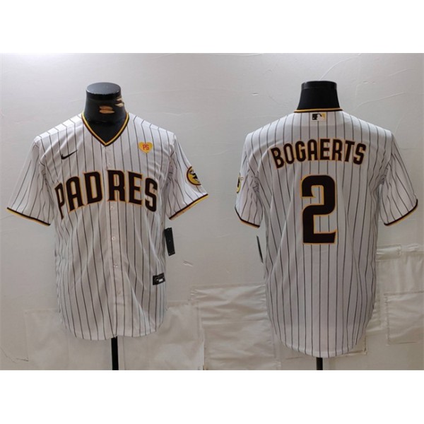 San Diego Padres #2 Xander Bogaerts White With PS Patch Cool Base Stitched Jersey