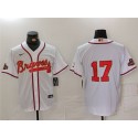 Atlanta Braves #17 Andy Messersmith White Gold World Series Champions Cool Base Stitched Jersey