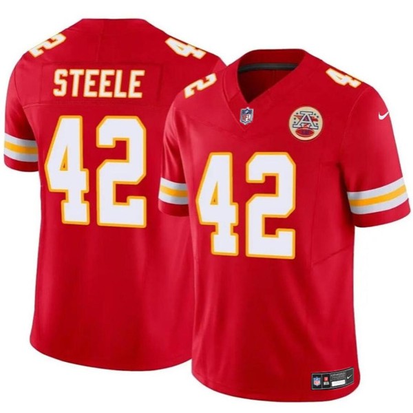 Kansas City Chiefs #42 Carson Steele Red F.U.S.E. Vapor Untouchable Limited Stitched Jersey