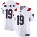 New England Patriots #19 Joe Milton III White 2024 Vapor Limited Stitched Jersey