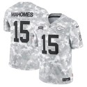 Kansas City Chiefs #15 Patrick Mahomes Arctic Camo 2024 F.U.S.E. Salute To Service Limited Stitched Jersey