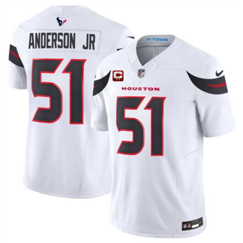 Houston Texans #51 Will Anderson Jr White 2024 Vapor F.U.S.E. With 2-Star C Patch Limited Stitched Jersey Houston Texans #51 Will Anderson Jr White 2024 Vapor F.U.S.E. With 2-Star C Patch Limited Stitched Jersey