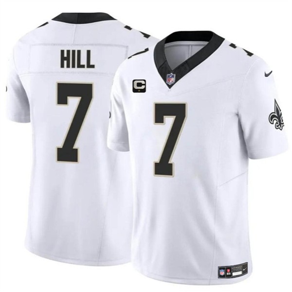 New Orleans Saints #7 Taysom Hill White 2024 F.U.S.E. With 1-Star C Patch Vapor Limited Stitched Jersey