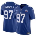 New York Giants #97 Dexter Lawrence II Blue 2024 F.U.S.E. With 3-Star C Patch And 100TH Season Patch Vapor Untouchable Limited Stitched Jersey