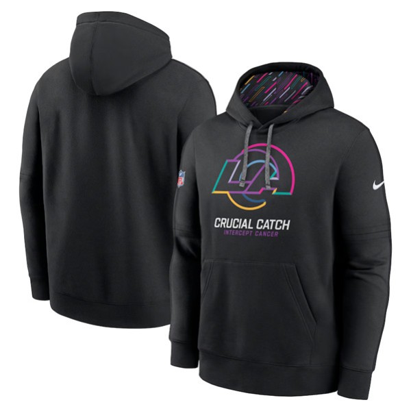Los Angeles Rams Black 2024 Crucial Catch Club Pullover Hoodie