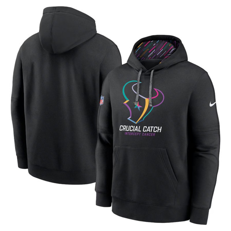 Houston Texans Black 2024 Crucial Catch Club Pullover Hoodie Houston Texans Black 2024 Crucial Catch Club Pullover Hoodie