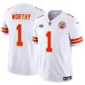 Kansas City Chiefs #1 Xavier Worthy White 2024 F.U.S.E. With Draft Patch Vapor Untouchable Limited Stitched Jersey