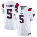 New England Patriots #5 Jabrill Peppers White 2024 F.U.S.E. With 3-Star C Patch Vapor Limited Stitched Jersey
