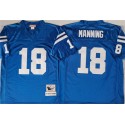 Indianapolis Colts #18 Peyton Manning Blue Throwback Stitched Jersey