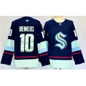 Seattle Kraken #10 Matty Beniers Navy 2024-25 Home Stitched Jersey