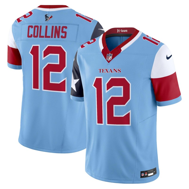 Houston Texans #12 Nico Collins Blue 2024 F.U.S.E V5 Stitched Limited Jersey Houston Texans #12 Nico Collins Blue 2024 F.U.S.E V5 Stitched Limited Jersey