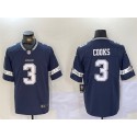 Dallas Cowboys #3 Brandin Cooks Navy Vapor Untouchable Limited Stitched Jersey