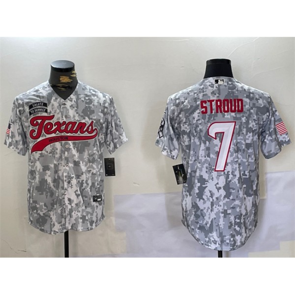 Houston Texans #7 C.J. Stroud 2024 Arctic Camo Salute To Service Stitched Jersey