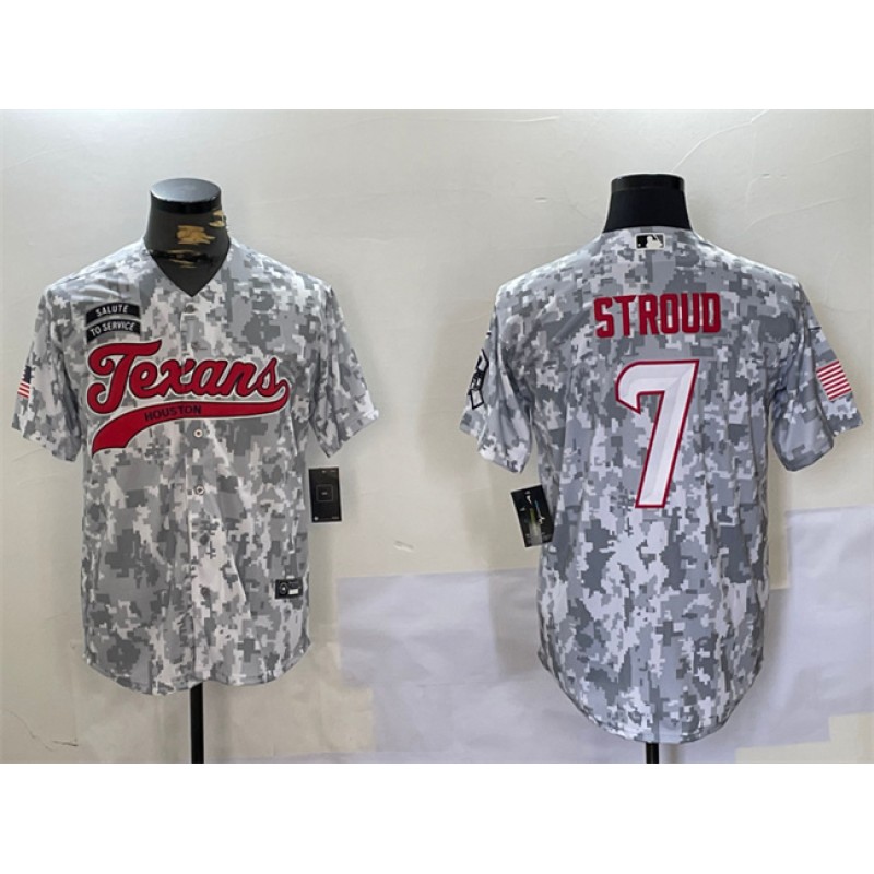 Houston Texans #7 C.J. Stroud 2024 Arctic Camo Salute To Service Stitched Jersey Houston Texans #7 C.J. Stroud 2024 Arctic Camo Salute To Service Stitched Jersey