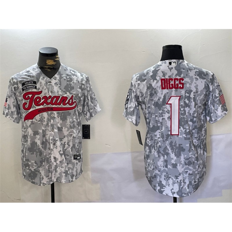 Houston Texans #1 Stefon Diggs 2024 Arctic Camo Salute To Service Stitched Jersey Houston Texans #1 Stefon Diggs 2024 Arctic Camo Salute To Service Stitched Jersey